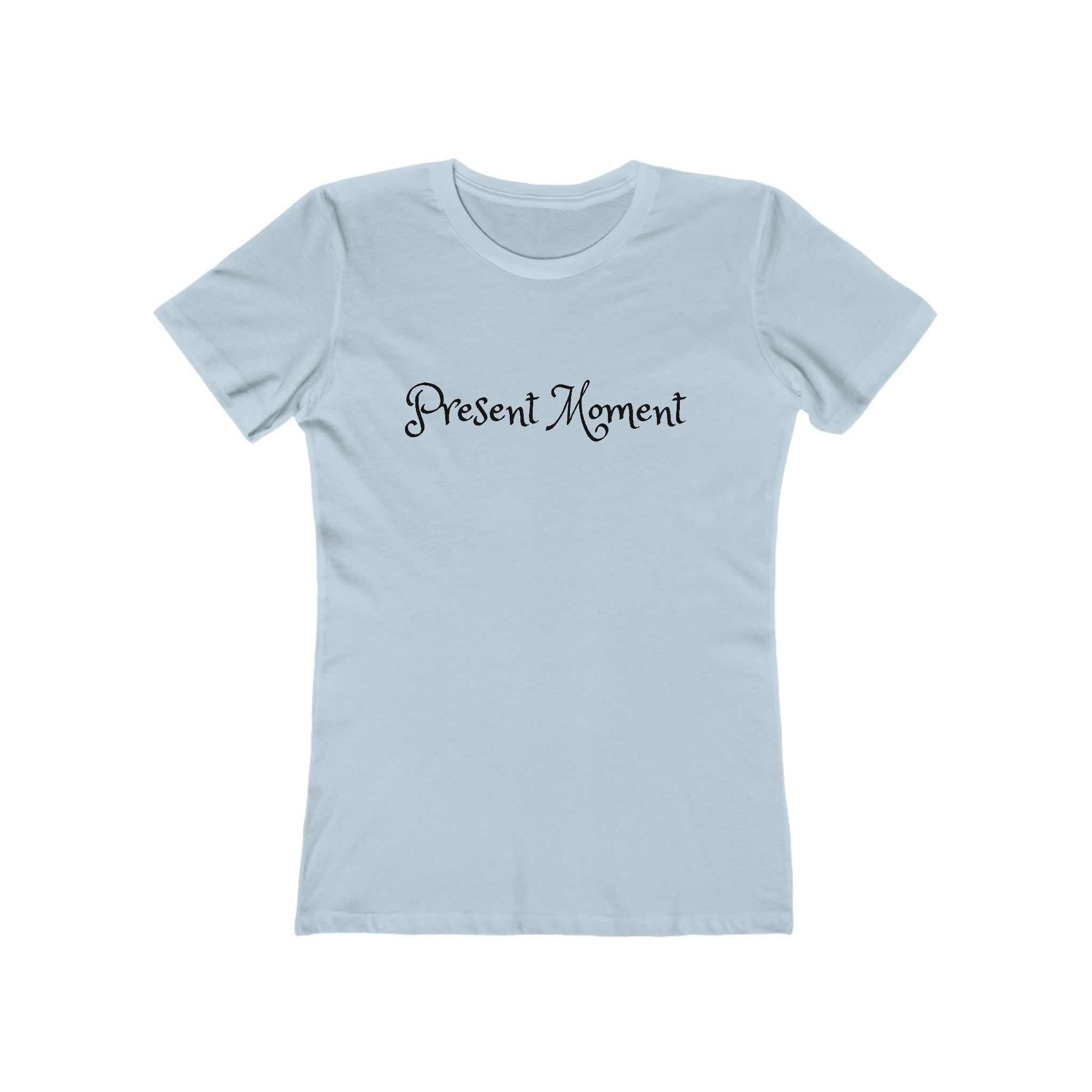 Present Moment Women’s Relaxed Boyfriend Tee — Meditation Graphic