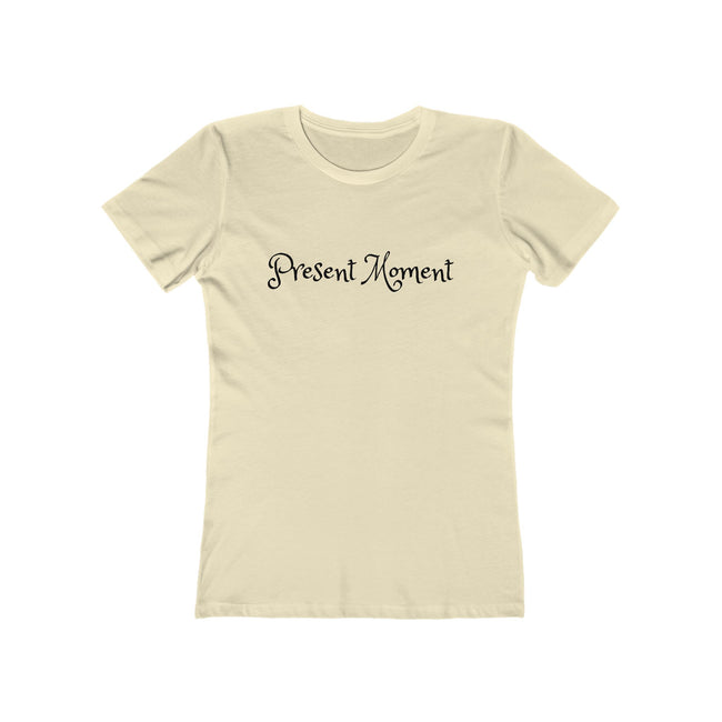 Present Moment Women’s Relaxed Boyfriend Tee — Meditation Graphic