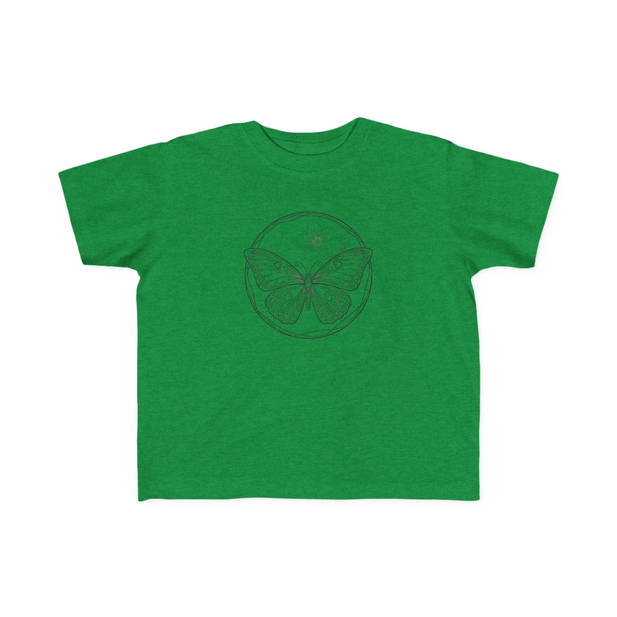 Butterfly Circle Toddler Tee — Cute Monarch Illustration Kids Shirt