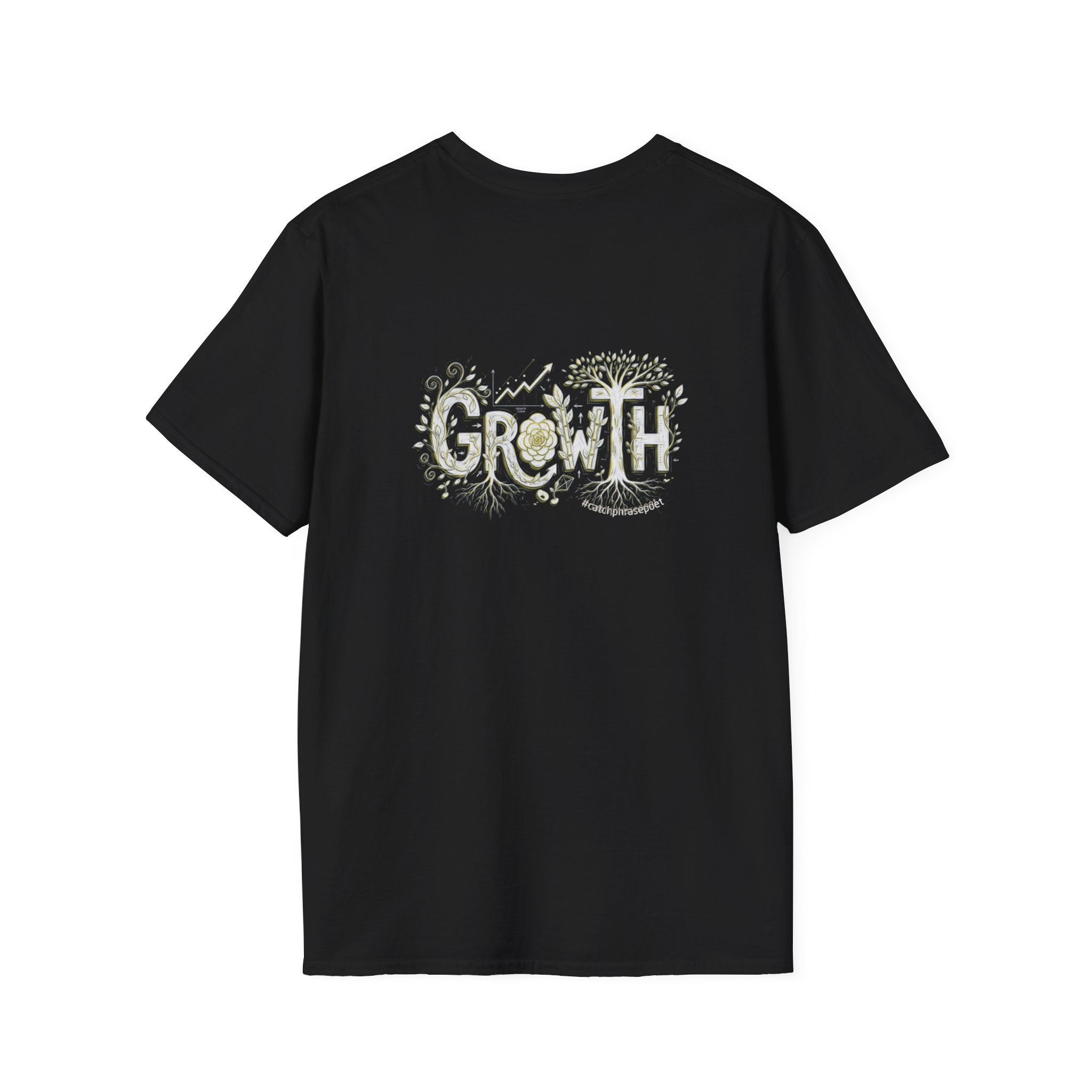 Growth Floral Typography T-Shirt | Botanical Plant Lettering