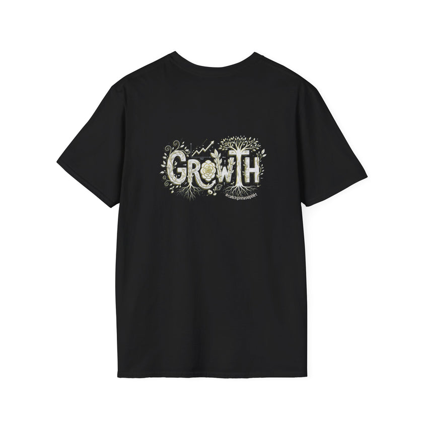 Growth Floral Typography T-Shirt | Botanical Plant Lettering