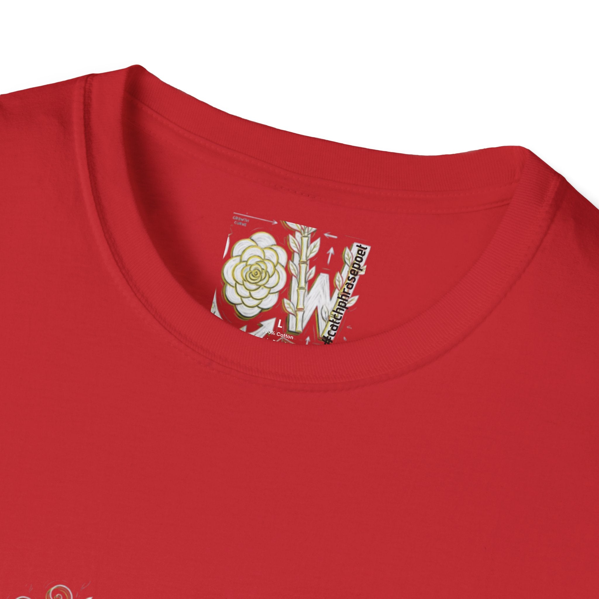 Growth Floral Typography T-Shirt | Botanical Plant Lettering