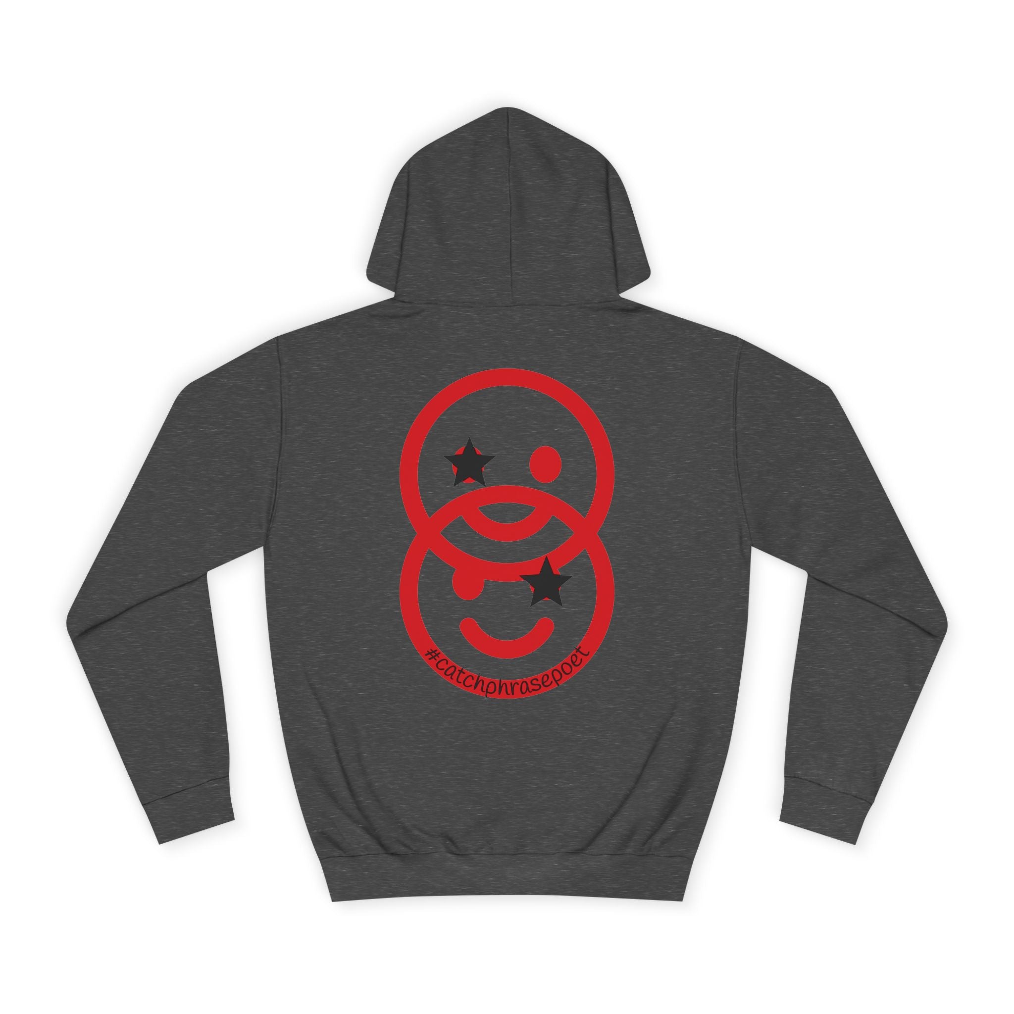 Duo Smile Star Hoodie — Red Double-Wink Graphic College Hoodie