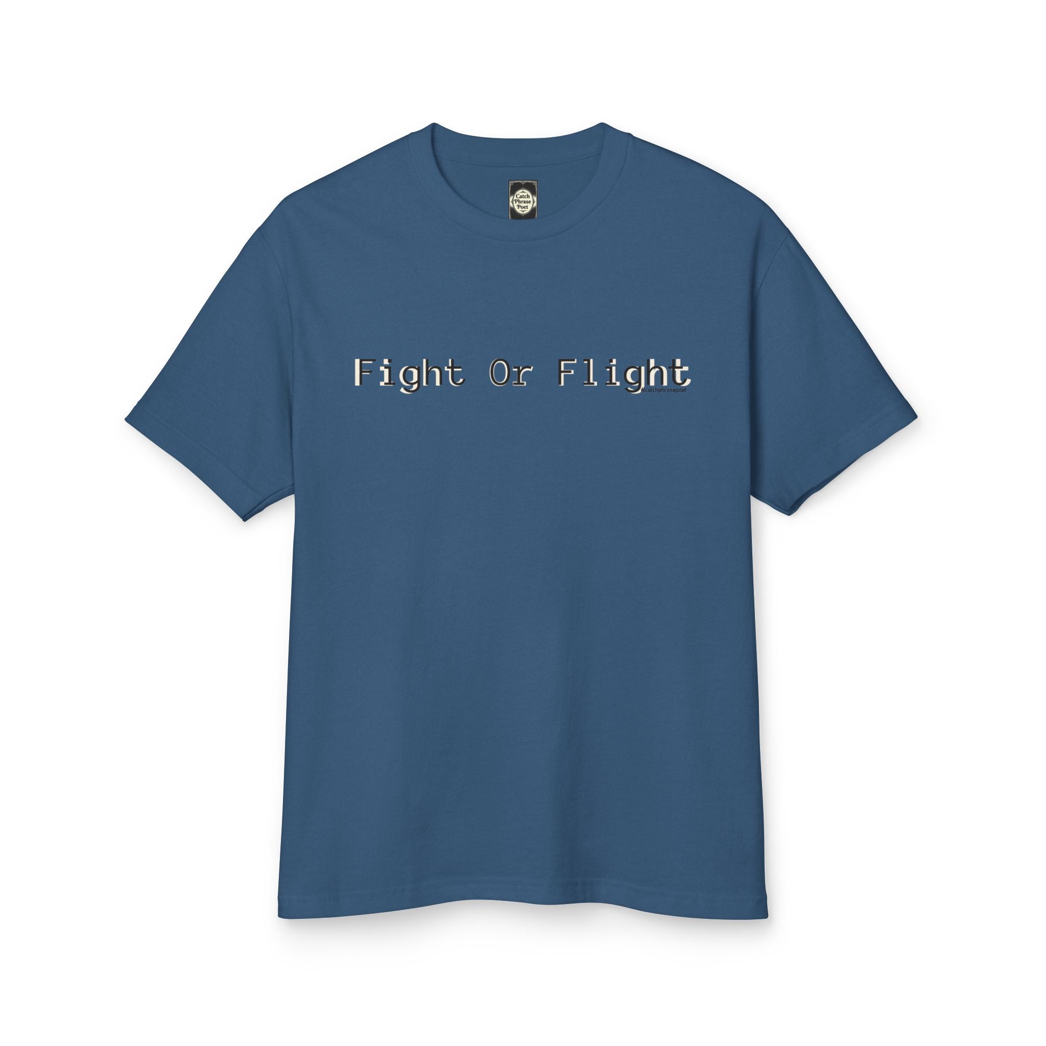 Fight or Flight Tee — Retro Typewriter Text Cotton T-Shirt