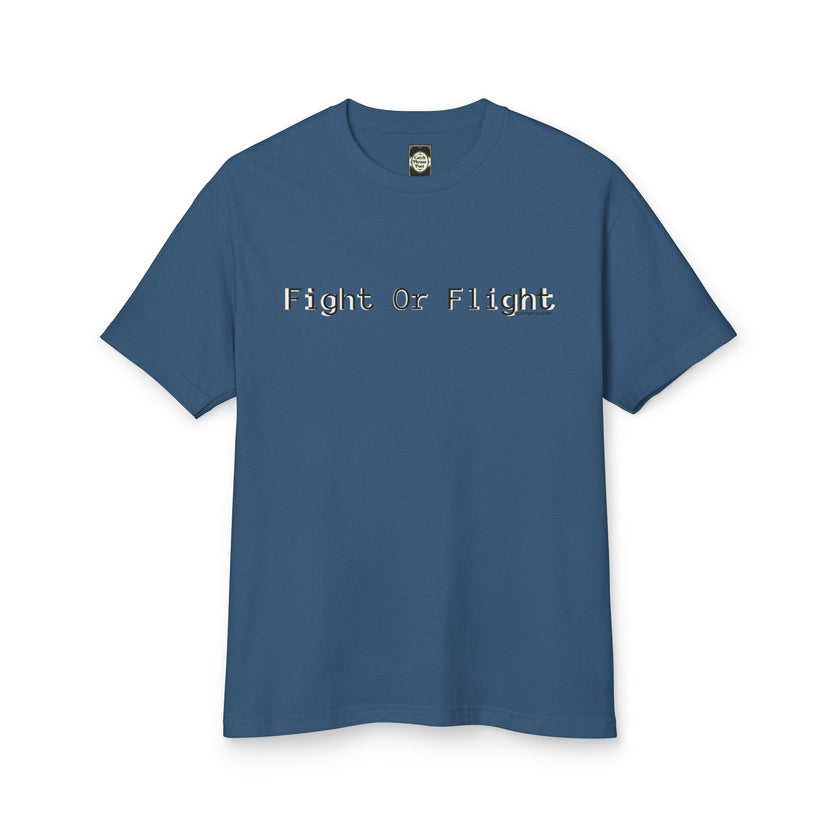 Fight or Flight Tee — Retro Typewriter Text Cotton T-Shirt