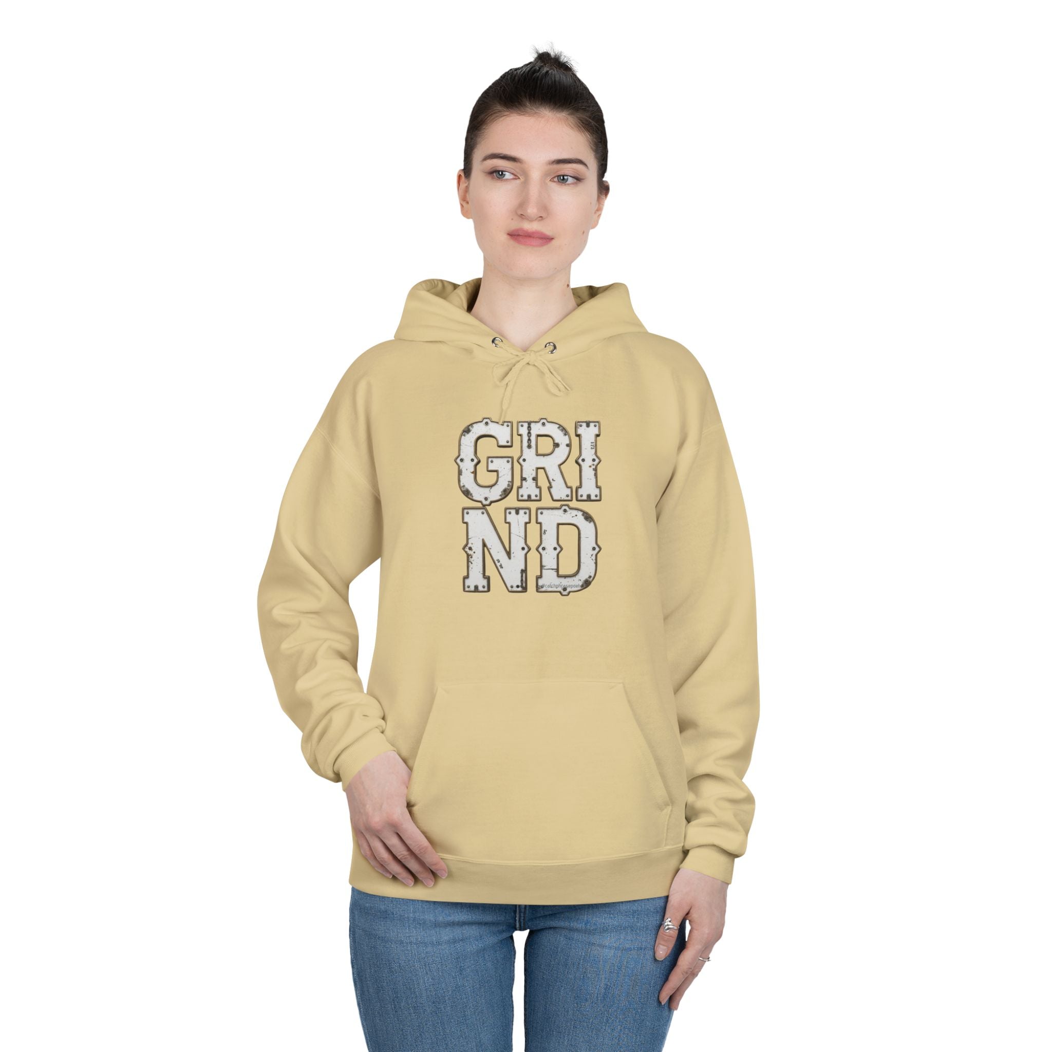 GRIND Vintage Lettering Hoodie — Motivational Streetwear Pullover