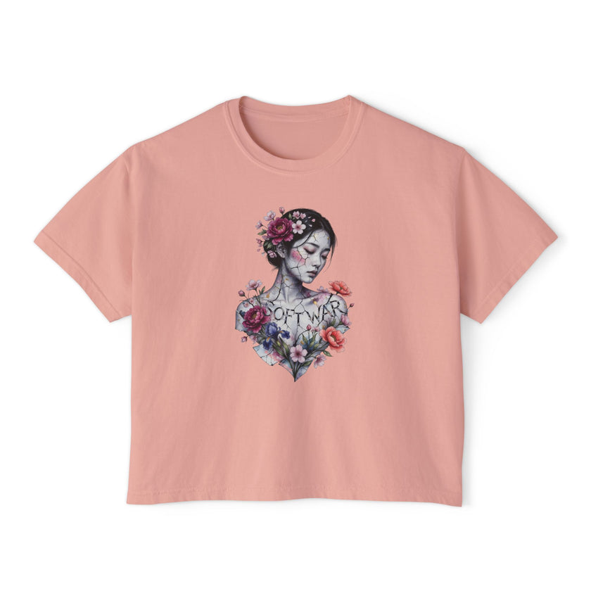 Women's Boxy Tee — Floral Portrait 