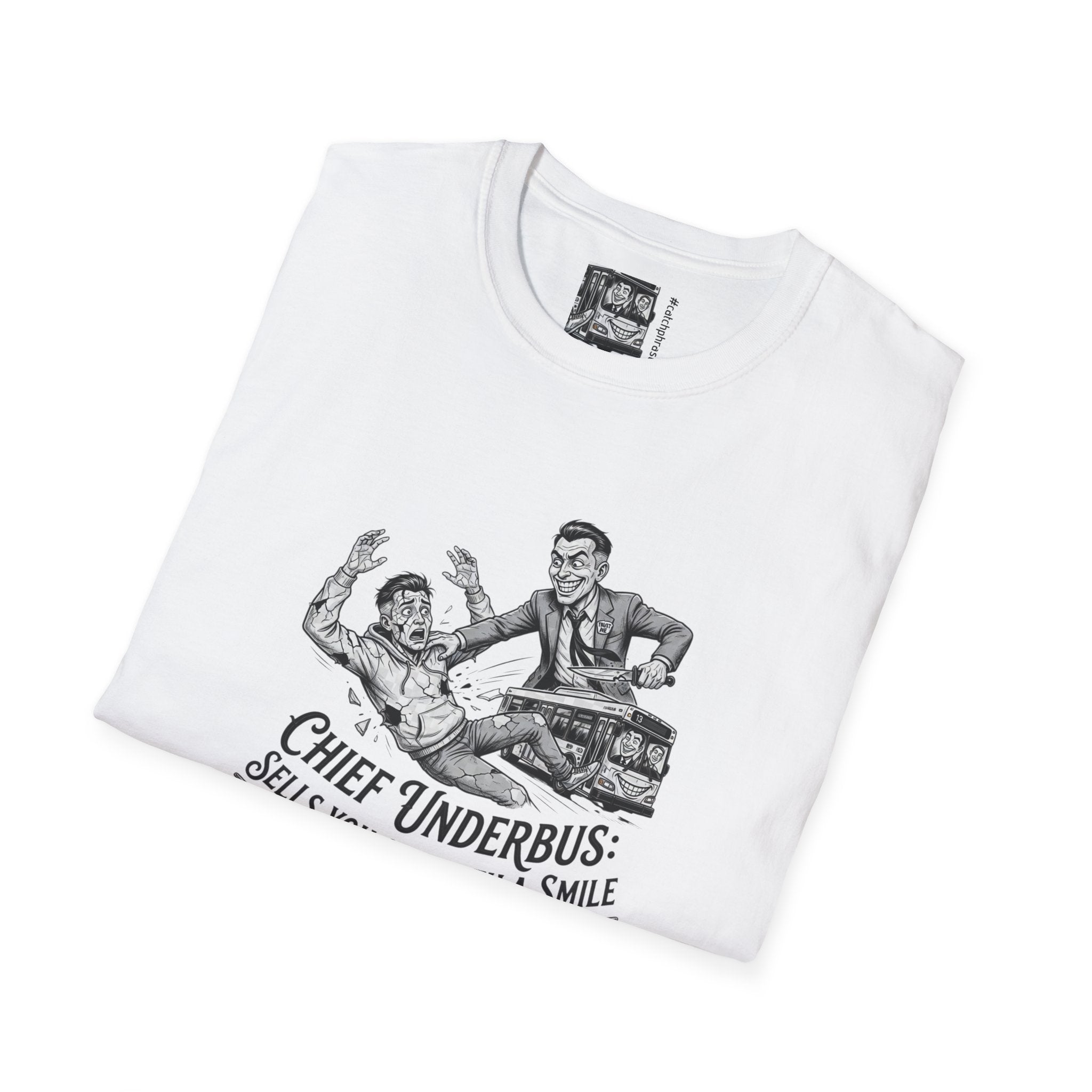Chief Underbus T-Shirt — Vintage Salesman Illustration, 