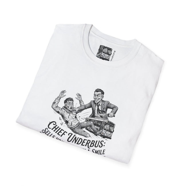 Chief Underbus T-Shirt — Vintage Salesman Illustration, 