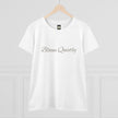 Bloom Quietly Women's Tee — Minimal Inspirational Script T-Shirt