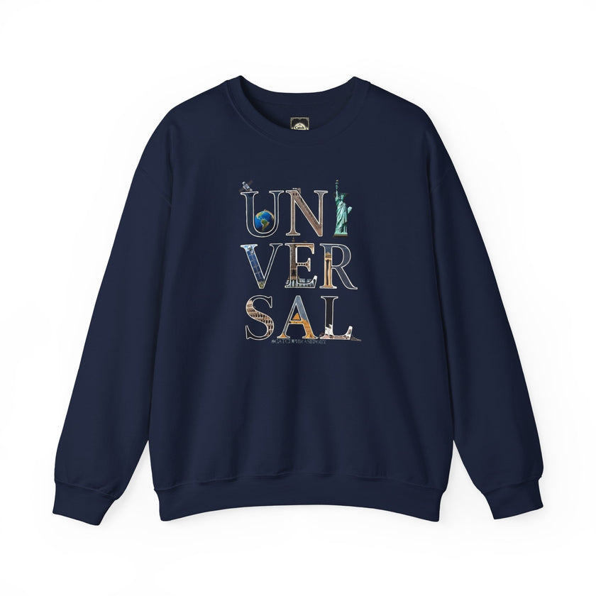 Navy blue sweatshirt featuring 
