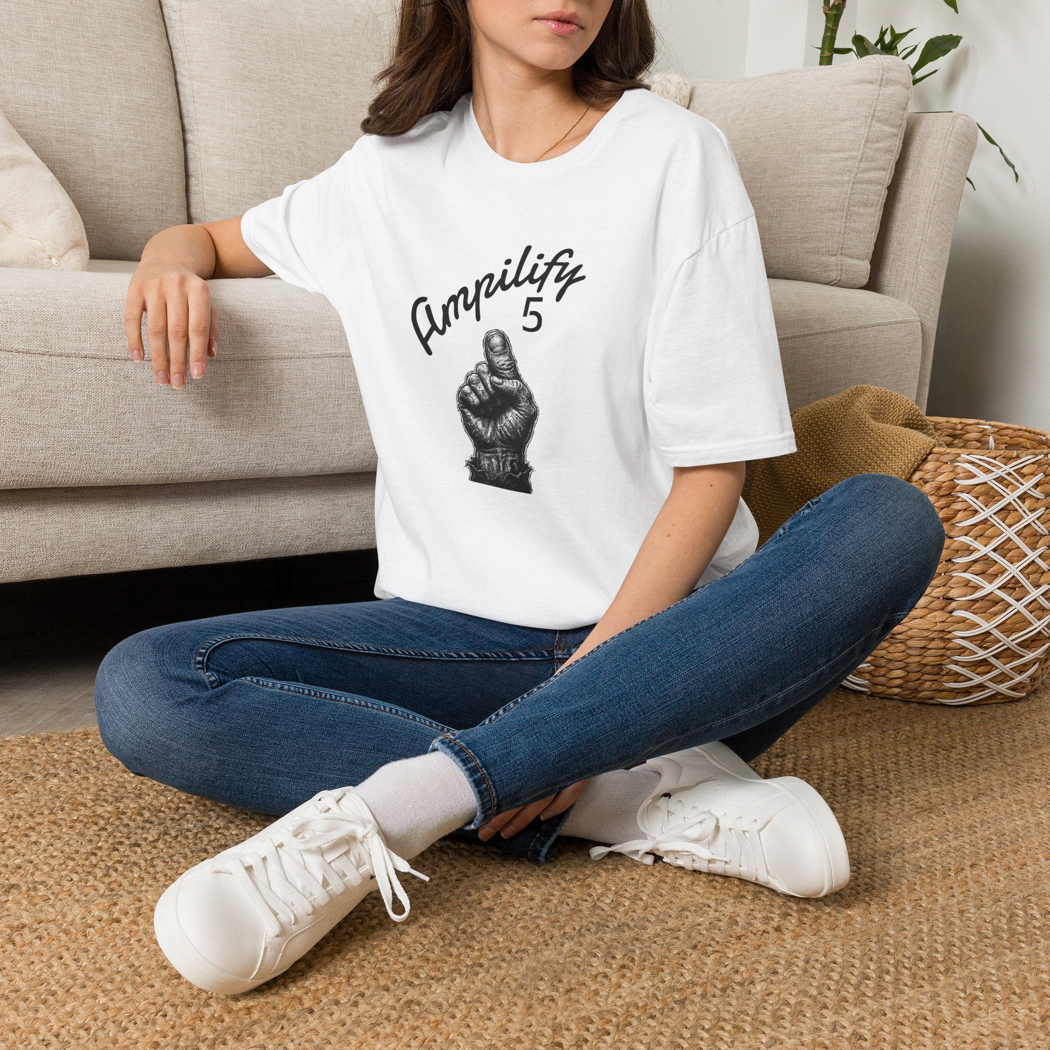 Amplify 5 T-Shirt — Vintage Pointing Finger Graphic Tee
