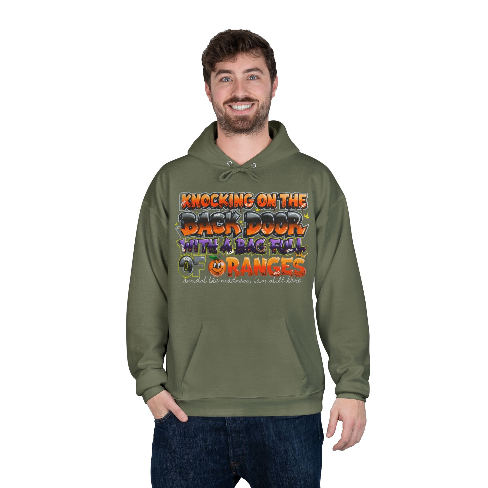 Knocking on the Back Door with a Bag of Oranges Hoodie — Sharing Healing- amidst the madness I'm still here