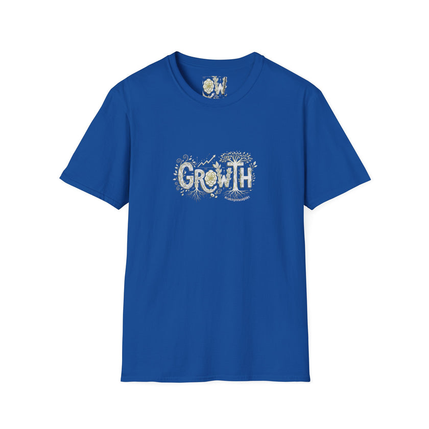 Growth Floral Typography T-Shirt | Botanical Plant Lettering