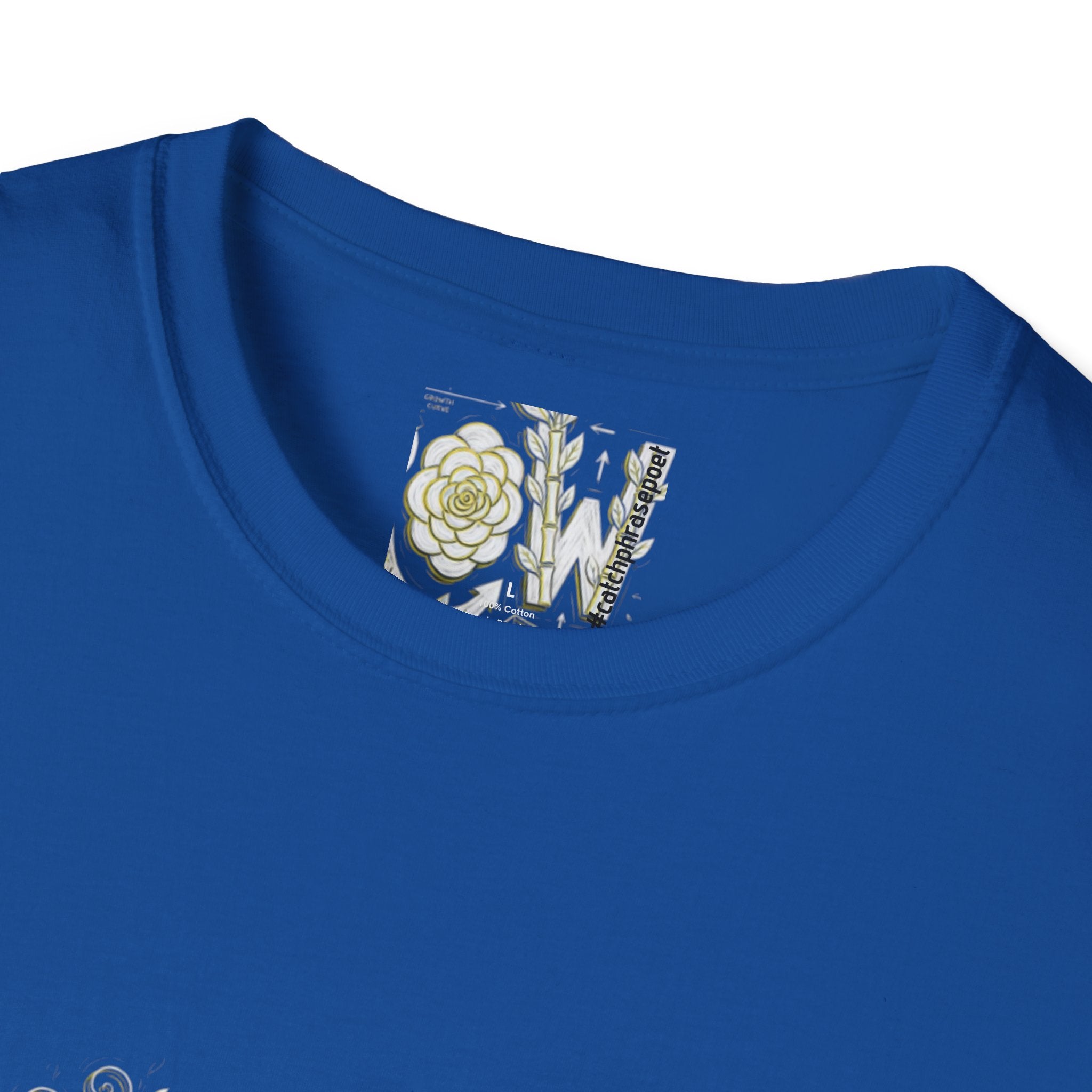Growth Floral Typography T-Shirt | Botanical Plant Lettering