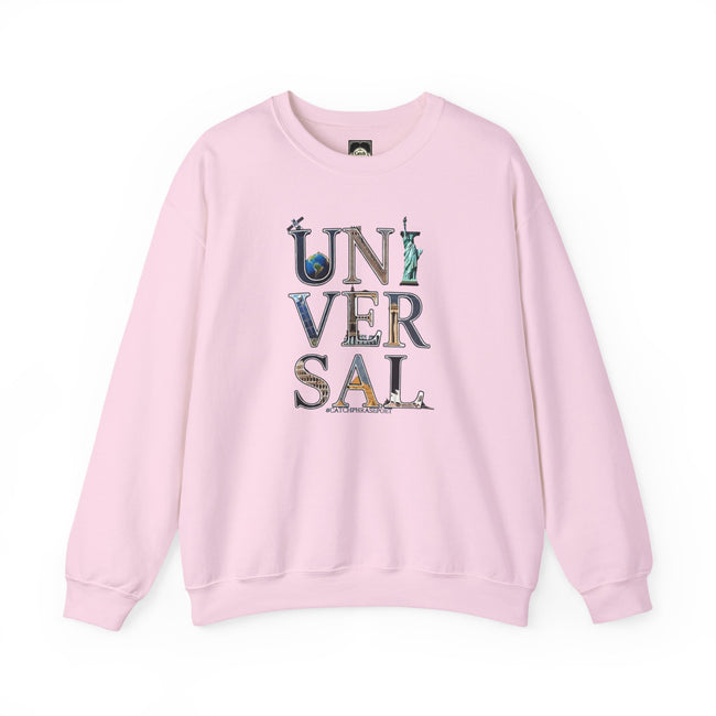 Universal Typography Travel Landmark Lettering Crewneck Sweatshirt — 