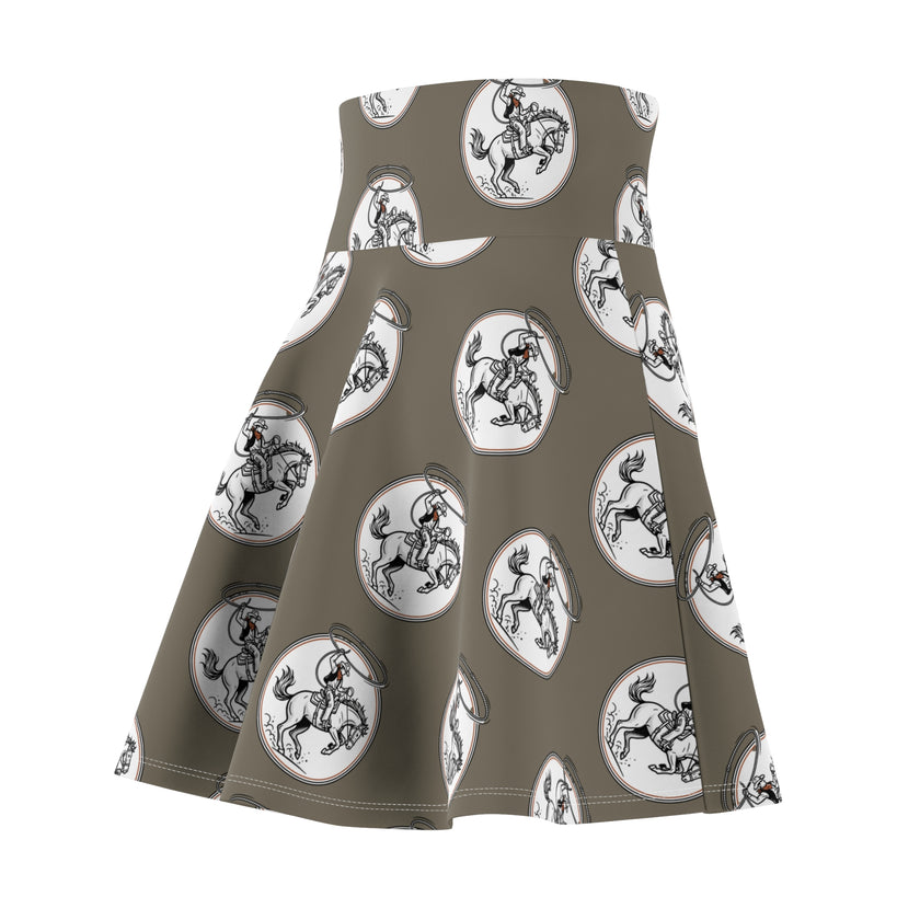 Horse Rider Pattern Skater Skirt — Equestrian Medallion Print