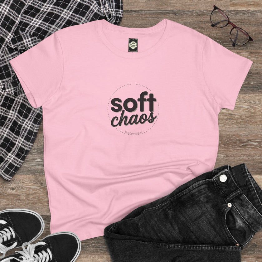 Soft Chaos Women’s Tee — Minimal Graphic Cotton Shirt