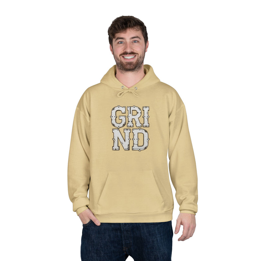 GRIND Vintage Lettering Hoodie — Motivational Streetwear Pullover