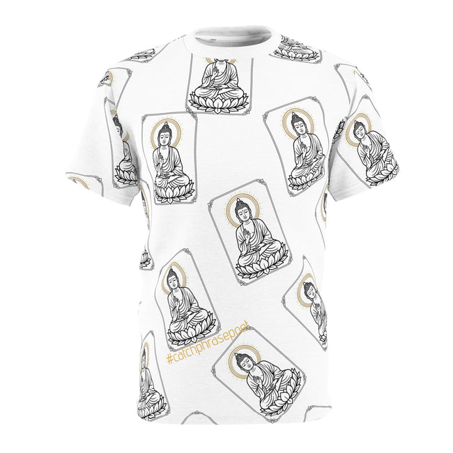 Buddha Pattern All-Over Print Tee — Meditative Spiritual Graphic Shirt