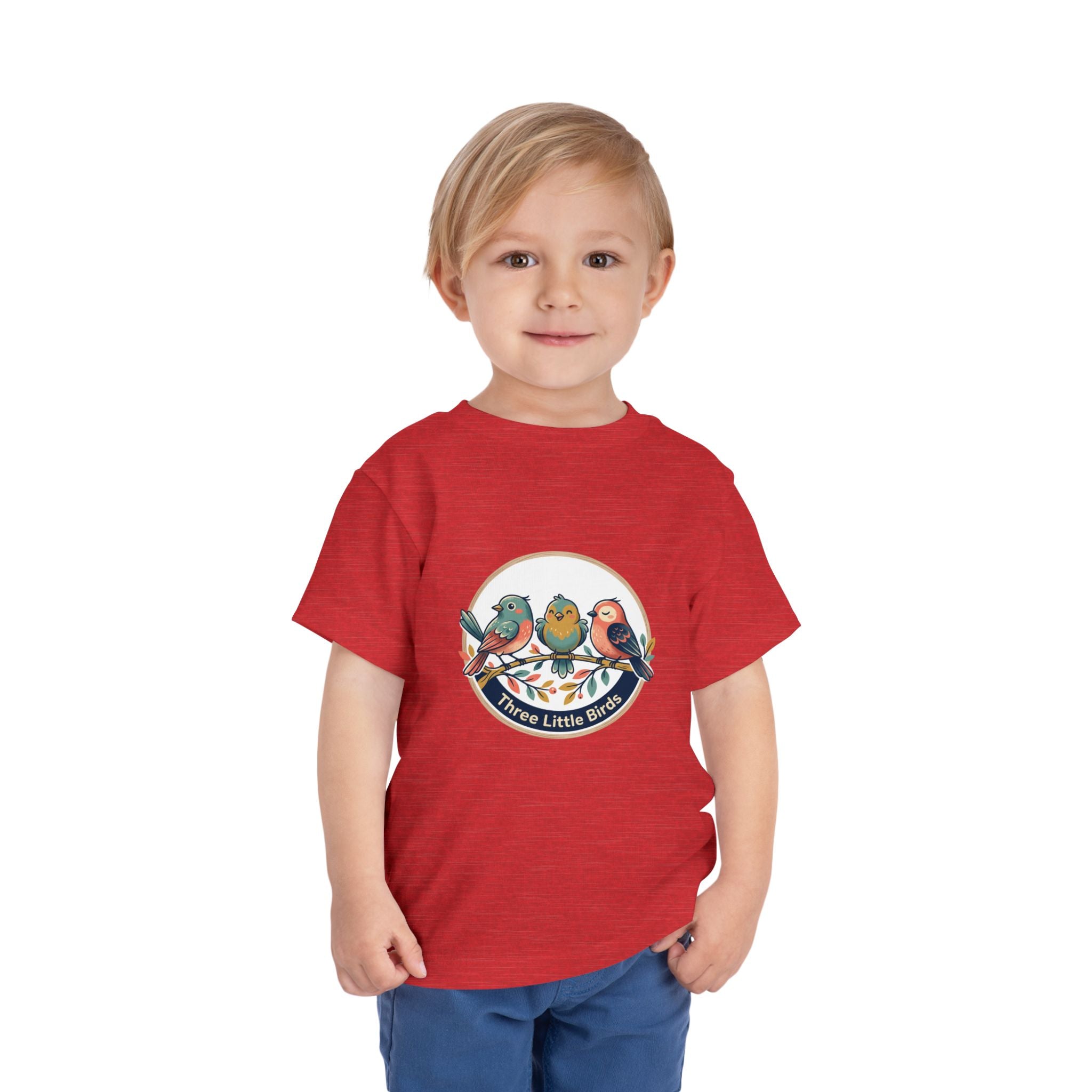 Toddler Tee — 'Three Little Birds' Cute Bird Trio Graphic Shirt