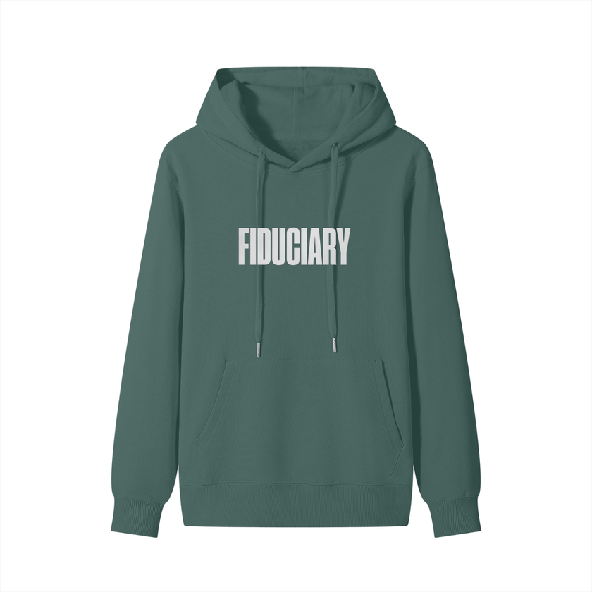 FIDUCIARY Choosing Wisely cozy cotton pullover on model — Catch Phrase Poet