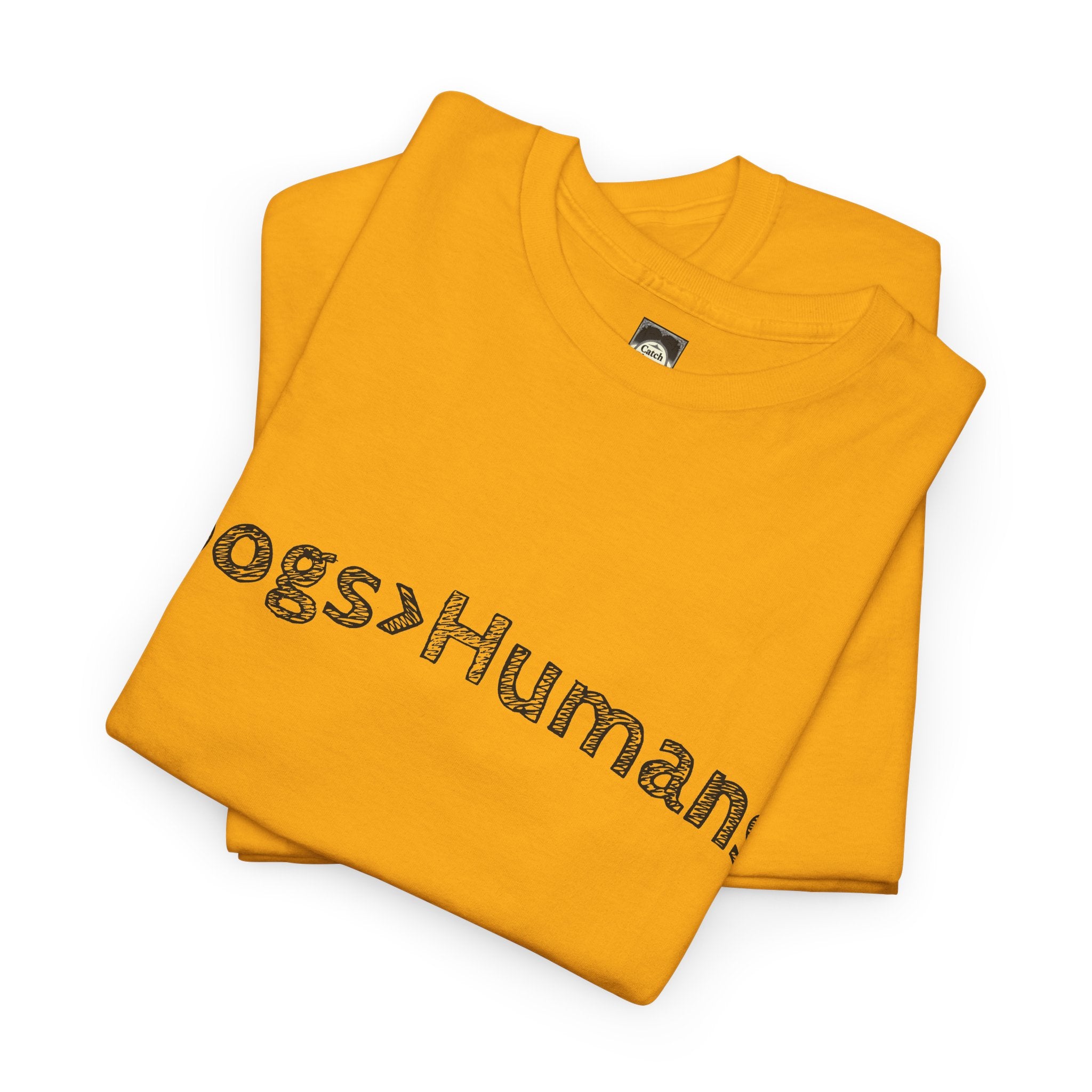 'Dogs > Humans' graphic tee, everyday styling