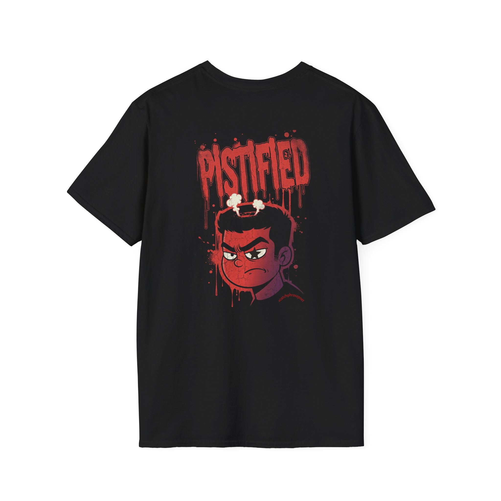 T-Shirt — 'Pistified' Graphic Tee with Grinning Skull Design