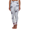 Woman wearing white high-waisted leggings with 3D geometric star pattern