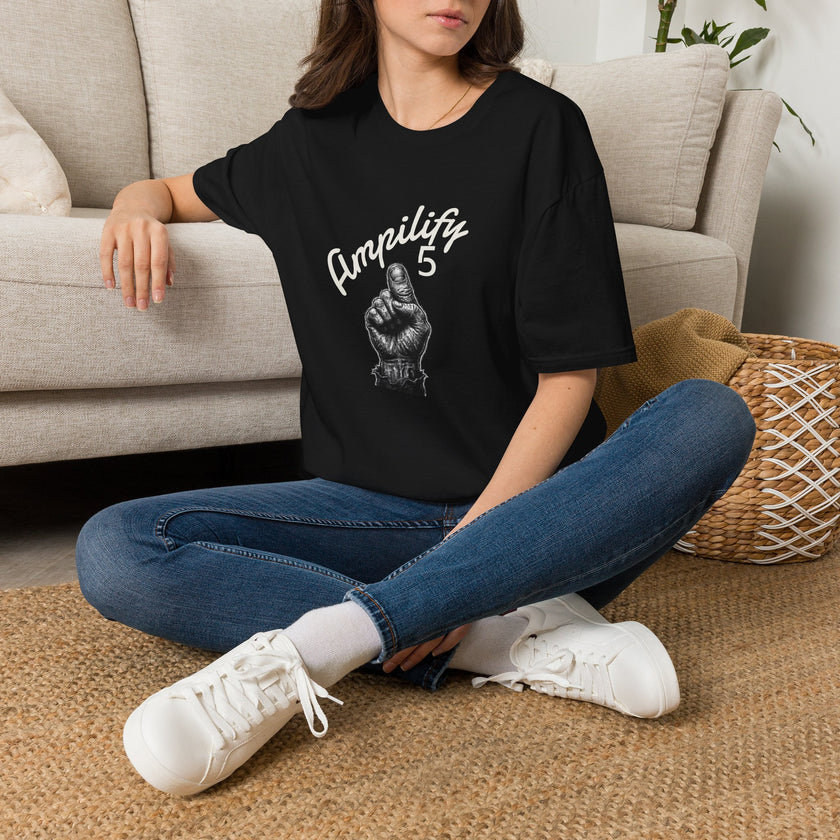 Amplify 5 T-Shirt — Vintage Pointing Finger Graphic Tee