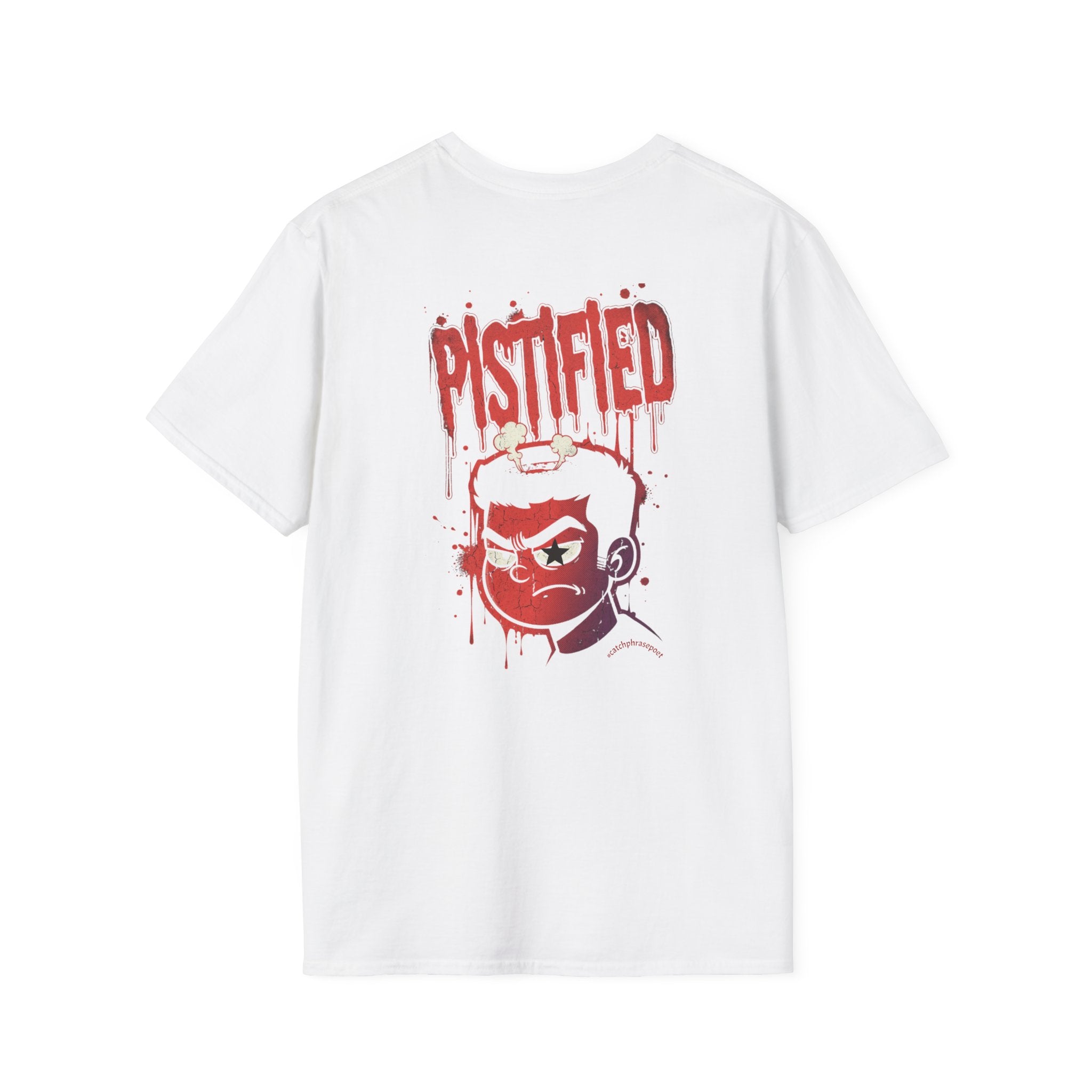 T-Shirt — 'Pistified' Graphic Tee with Grinning Skull Design