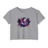 Neon Floral Portrait Festival Women's Crop Top — 'Festival Vibes'