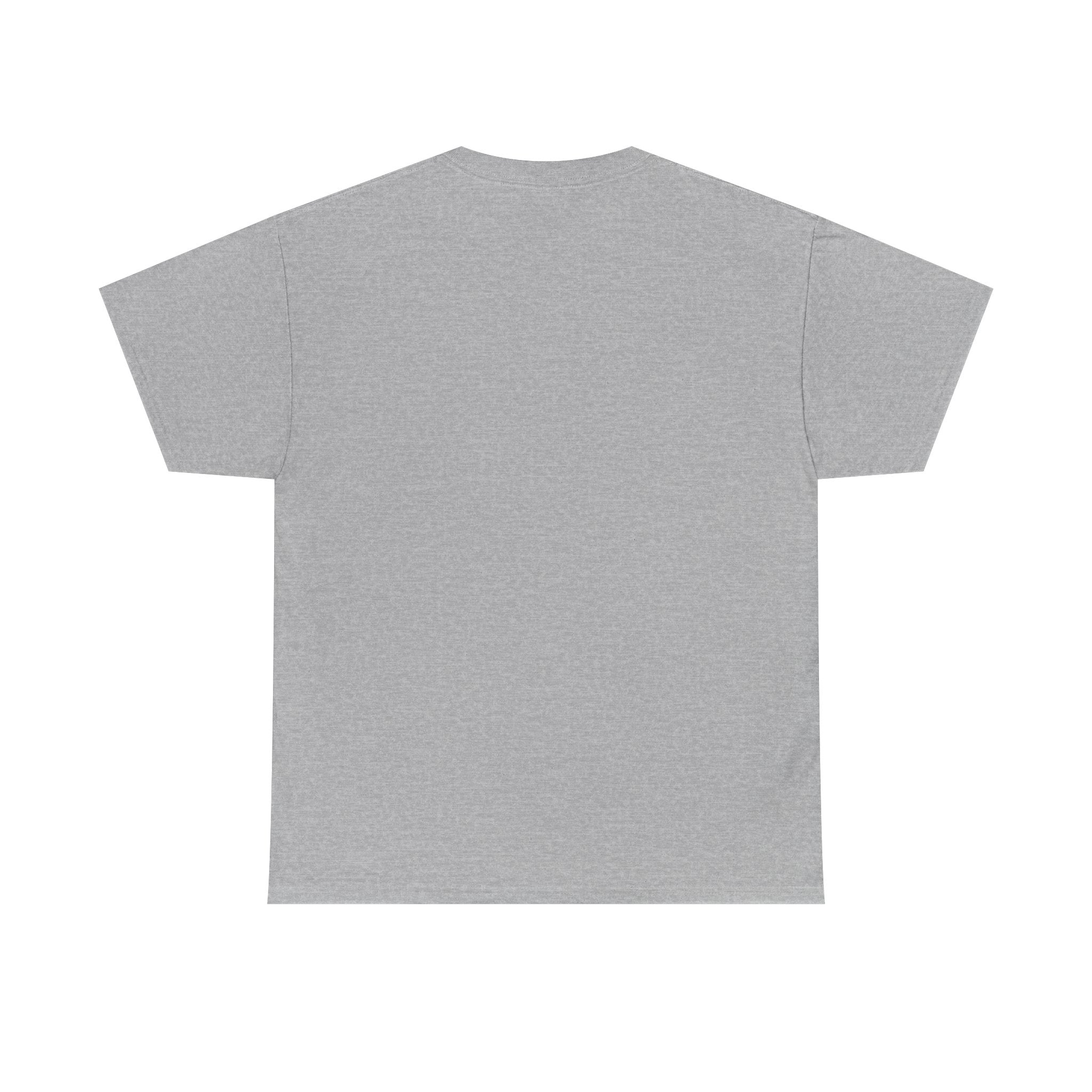 Plain heather gray unisex t-shirt, back view, short sleeves, casual apparel