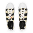 Solution Striped Low Top Sneakers — Black & Cream Retro Athletic Shoes
