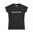 Diplomatic Guide Tee | Black Text Graphic Womens T-Shirt