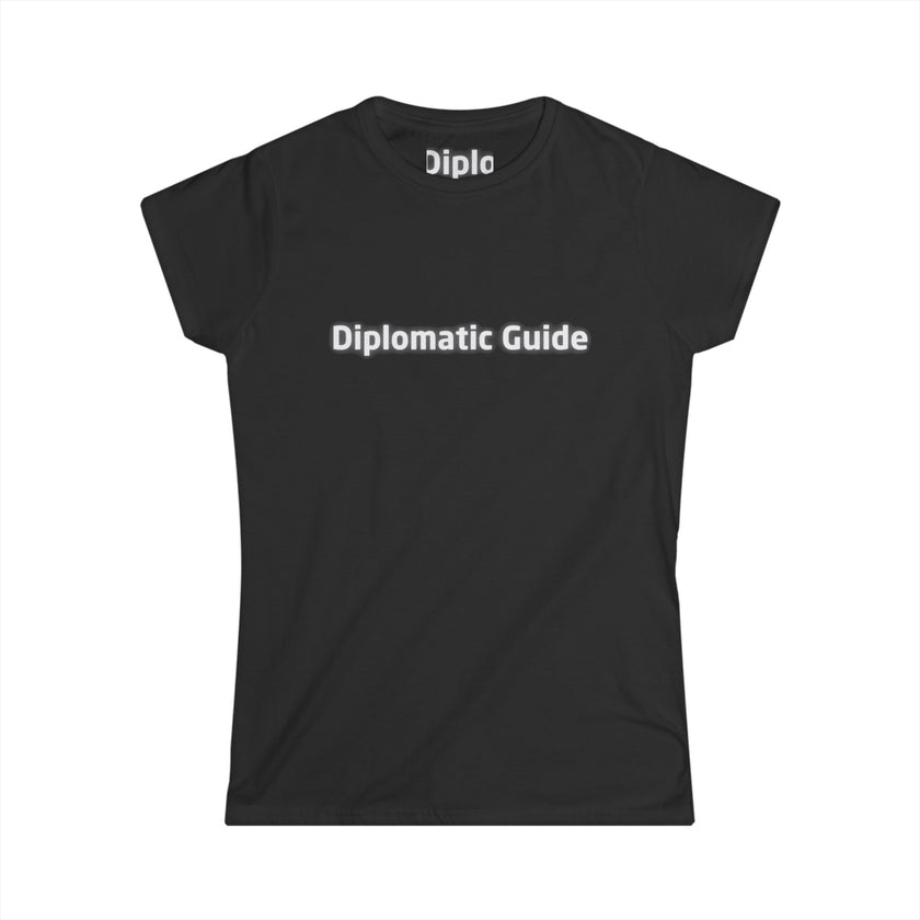 Diplomatic Guide Tee | Black Text Graphic Womens T-Shirt