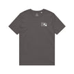 Gray t-shirt with 'Still Waiting for the Plot Twist' text graphic on chest, minimalist design