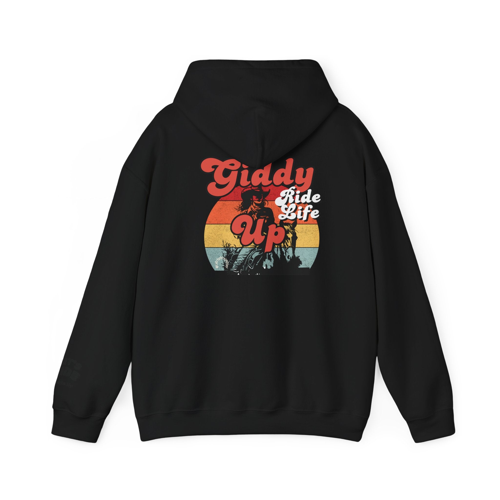 Giddy Up Retro Sunset Cowboy Hoodie | Ride Life Western Graphic