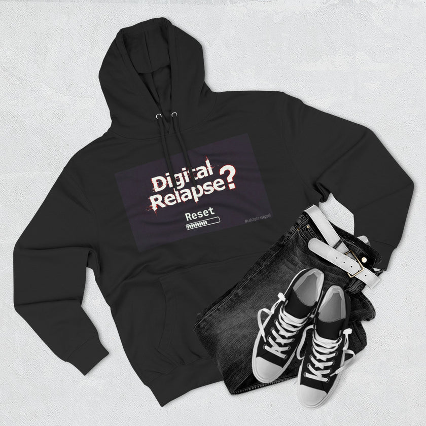 Digital Relapse? Reset Hoodie — Retro Vaporwave Graphic Pullover