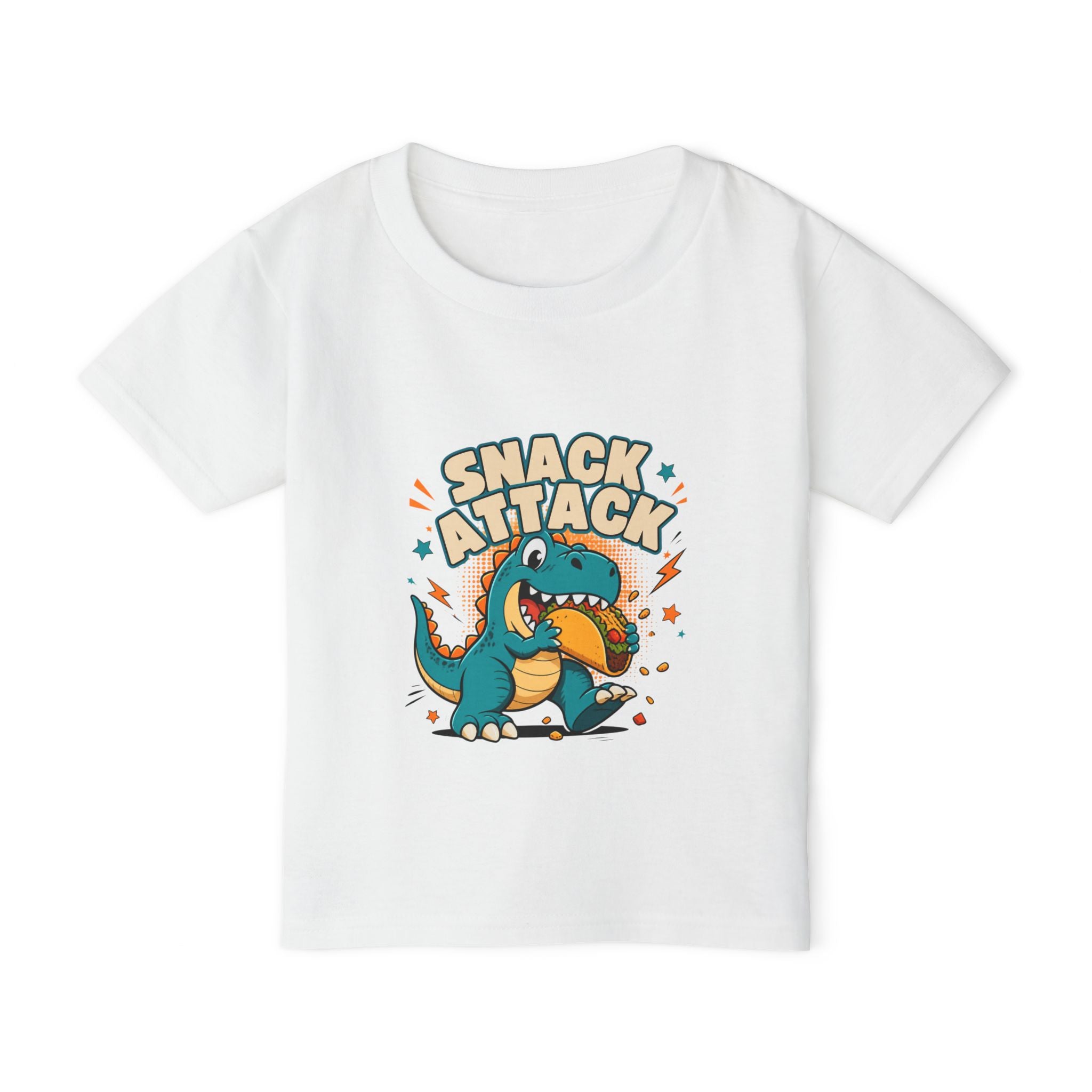 Toddler T‑Shirt — 'Snack Attack' Cute Dinosaur Snack Time Tee