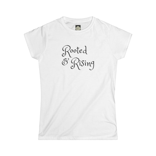 Rooted & Rising Women's Tee — Inspirational Meditation Graphic Shirt
