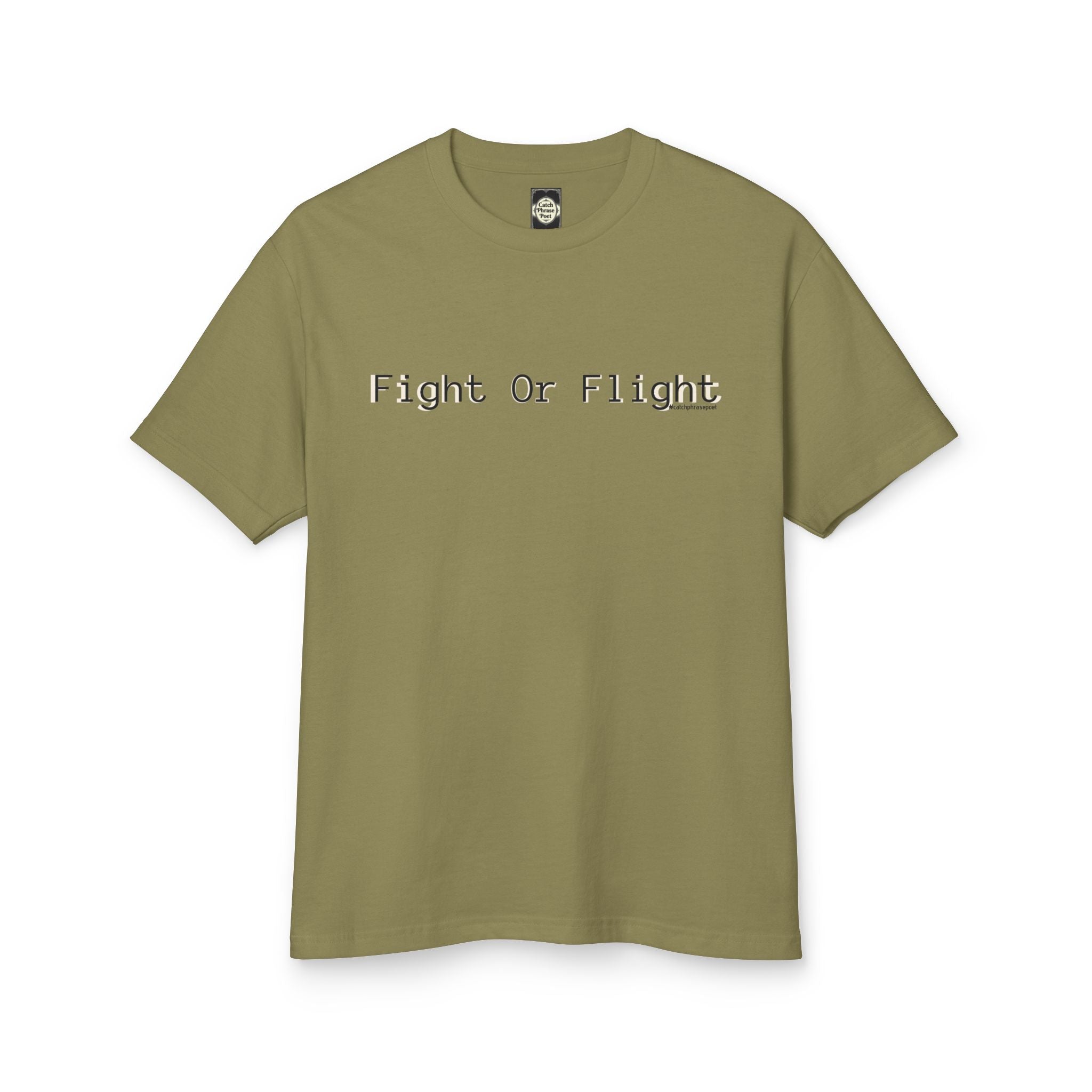 Fight or Flight Tee — Retro Typewriter Text Cotton T-Shirt