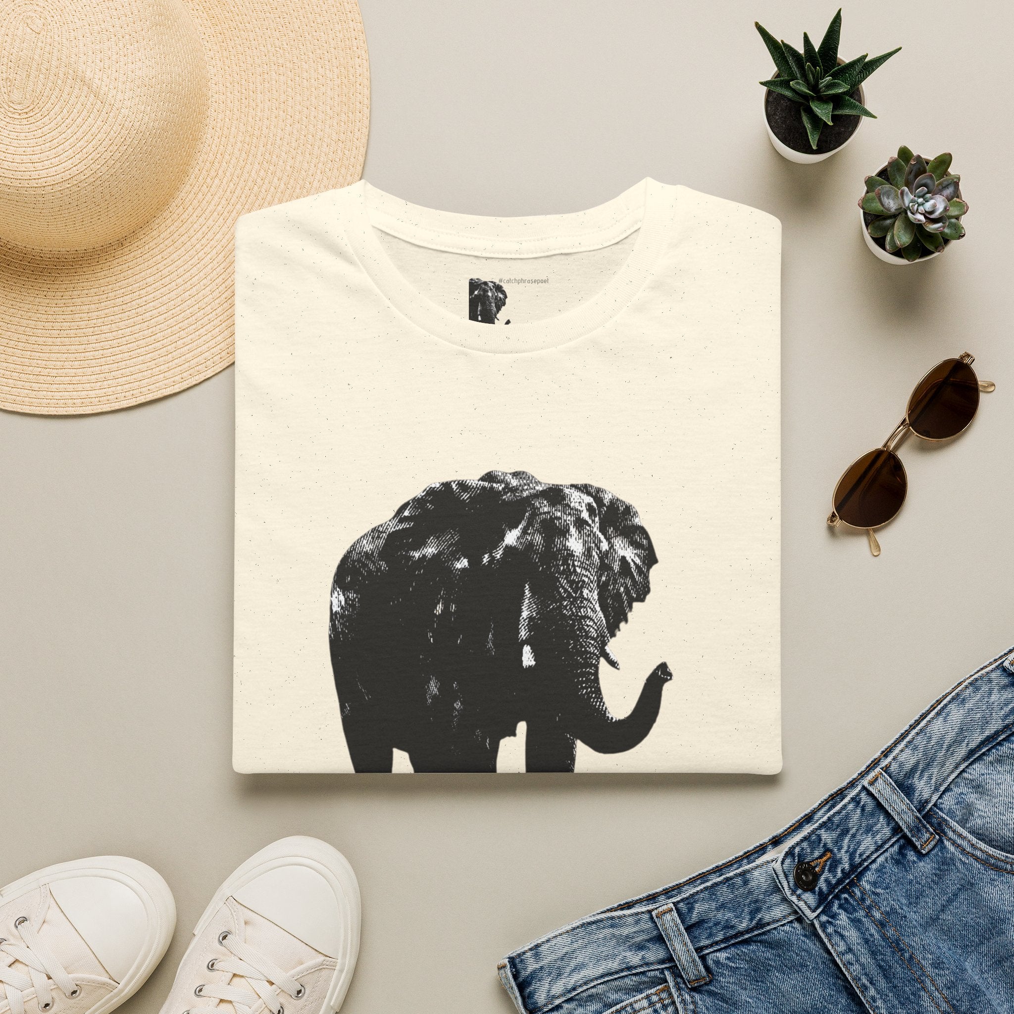 Elephant Silhouette T-Shirt — Minimalist Animal Graphic Tee