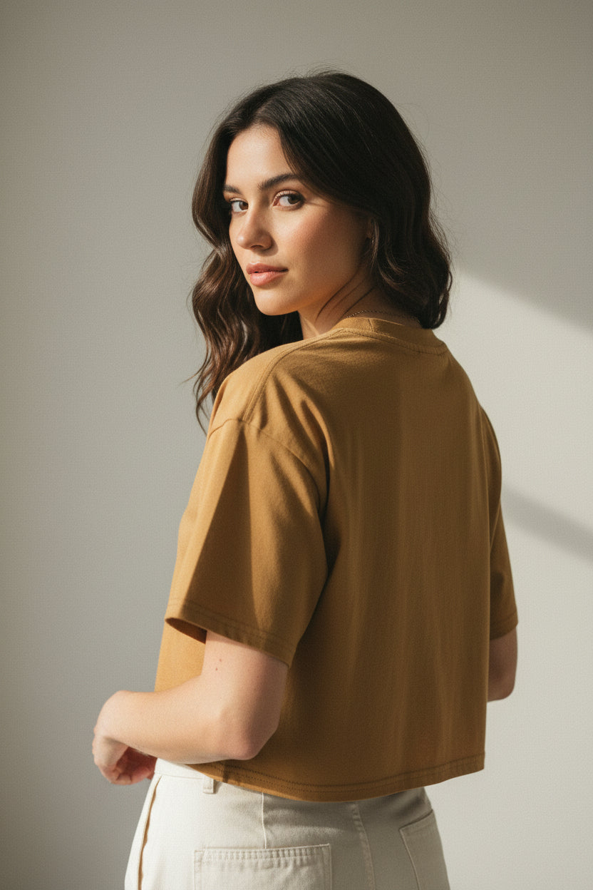 Brown t-shirt on a white background