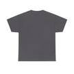 Plain dark gray short-sleeve t-shirt, back view, minimalist unisex fashion