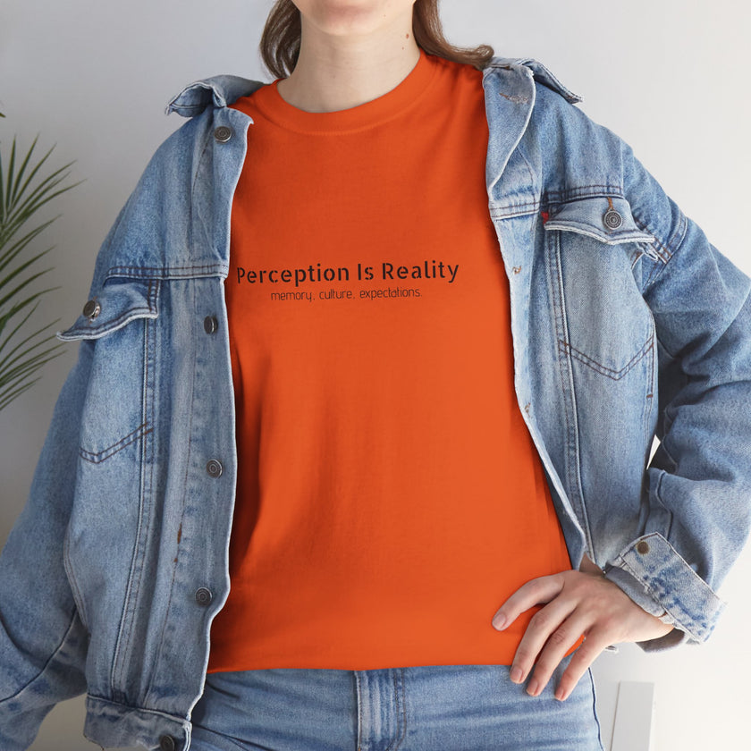 Perception Is Reality Tee - Minimalist White Graphic T-Shirt