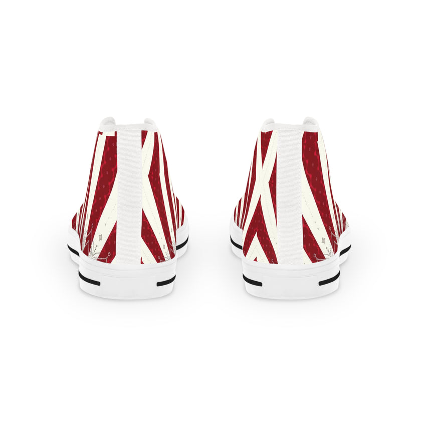 Urban Kicks Red Sunburst High-Top Sneakers — Men's Street Style glide