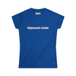 Diplomatic Guide Tee | Black Text Graphic Womens T-Shirt
