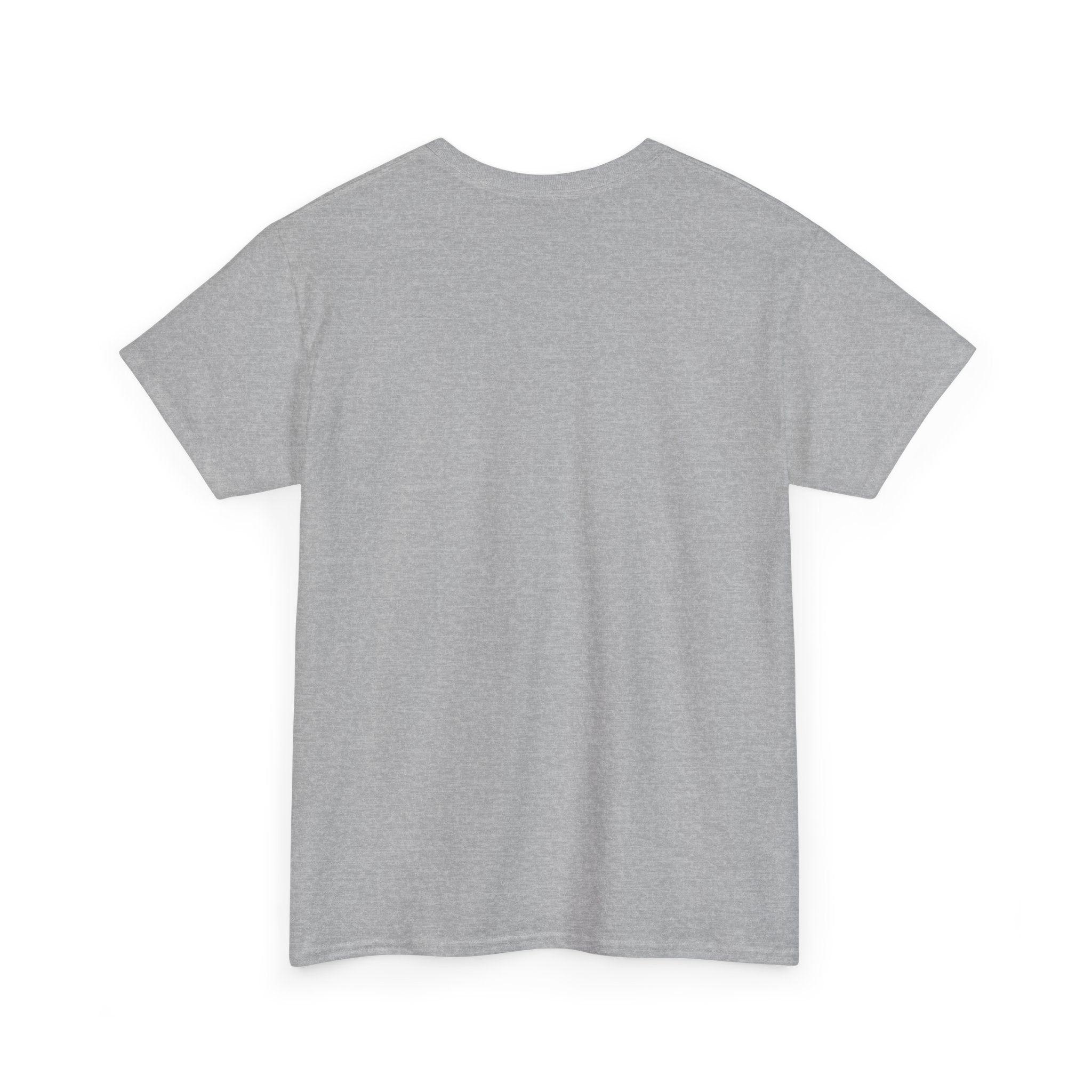 Plain heather gray short-sleeve t-shirt, back view, casual cotton clothing