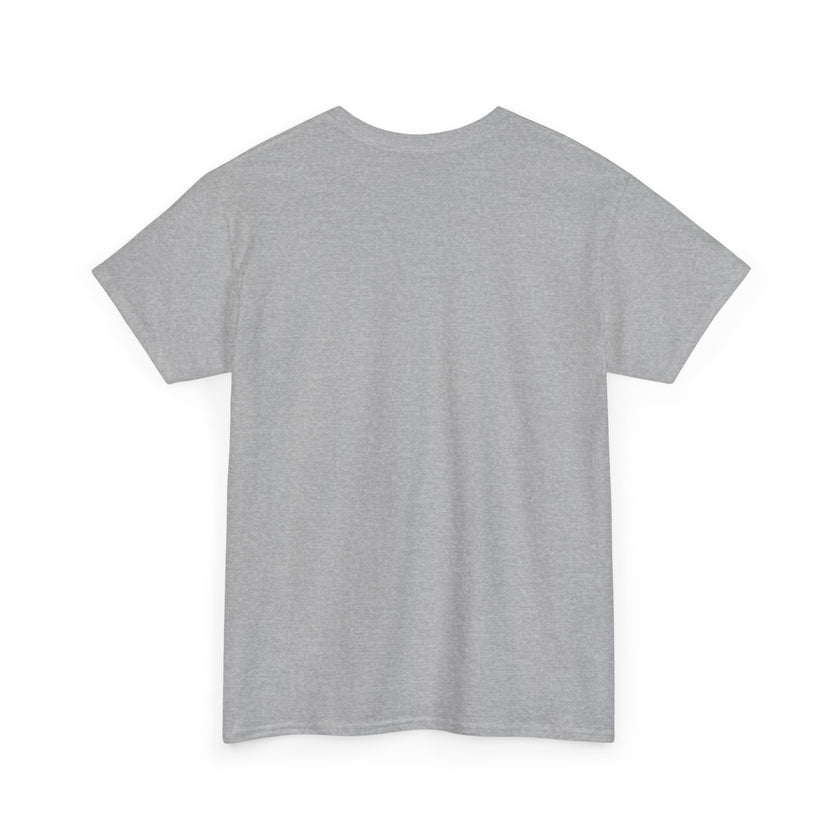 Plain heather gray short-sleeve t-shirt, back view, casual cotton clothing